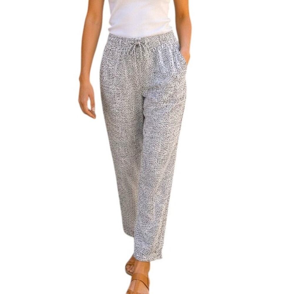 Liz Clairborne Black White Geometric Print Pants, S